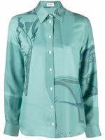 Ferragamo chemise en soie à imprimé graphique - Vert