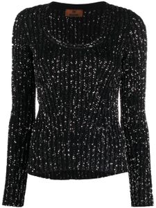 Missoni pull en maille nervurée à sequins - Noir