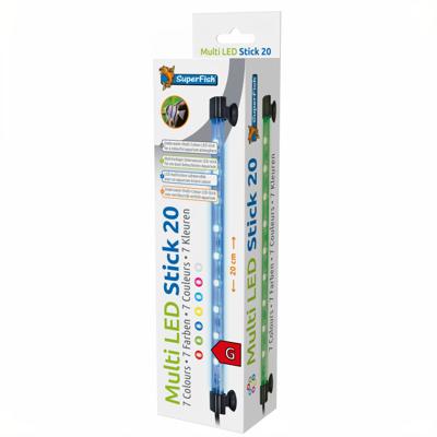 Superfish Multi Led Stick 20cm - 7 Kleuren Aquariumverlichting, Energiezuinig en Waterdicht