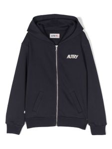 Autry Kids hoodie zippé à logo brodé - Bleu