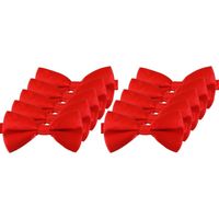 10x Rode verkleed vlinderstrikken/vlinderdassen 12 cm voor dames/heren   - - thumbnail
