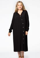 Yoek Dress buttoned | Zwart | Maat 46/48