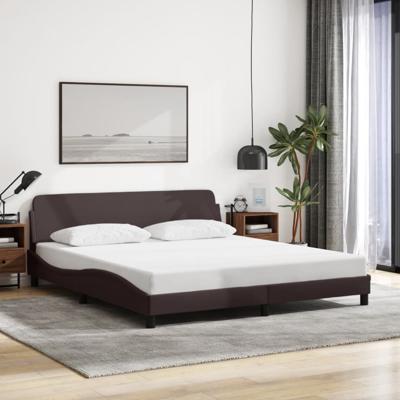 Bedframe zonder matras stof donkerbruin 160x200 cm