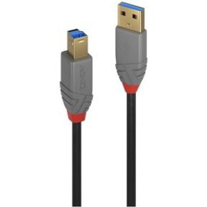 Lindy 36744 5m USB A USB B Mannelijk Mannelijk Zwart USB-kabel