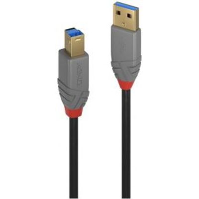 Lindy 36744 5m USB A USB B Mannelijk Mannelijk Zwart USB-kabel