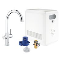 GROHE Blue Professional Duo Chilled & Sparkling starterkit met 1-gats keukenkraan C-uitloop, chroom - thumbnail