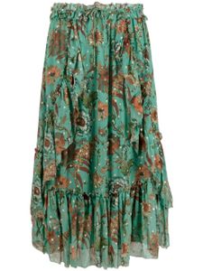 Ulla Johnson jupe mi-longue à fleurs - Vert