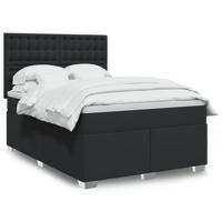 Boxspring met matras kunstleer zwart 140x190 cm