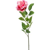 Kunstbloem roos Marleen - roze - 63 cm - decoratie bloemen - thumbnail