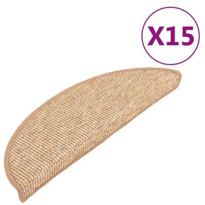 VidaXL Trapmatten zelfklevend 15 st 56x17x3 cm lichtbruin