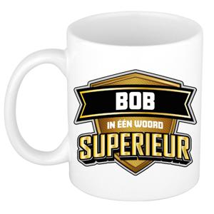 Naam mok Bob - wit - Superieur - keramiek - 300 ml - cadeau collega beker