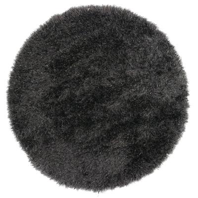 Rond Hoogpolig Vloerkleed Met Glittergaren Antraciet-Ø 120 cm
