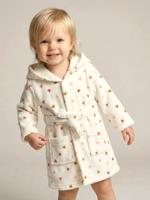 Badjas baby HART, met gerecycled katoen wit, bedrukt