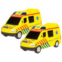 Speelgoed ambulance - 2x - licht en geluid - 18 cm - voertuigen/auto