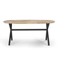 Giga Meubel - Eettafel Naturel 180cm Deens Ovaal - Mangohout - X-Poot