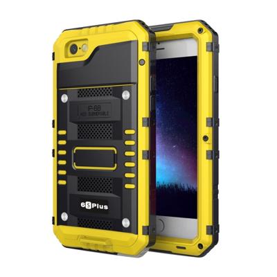 Waterdichte stofdichte schokbestendige zink legering + siliconen case voor iPhone 6 plus & 6s plus (geel)