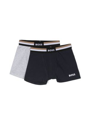 BOSS Kidswear lot de deux boxers à logo imprimé - Bleu