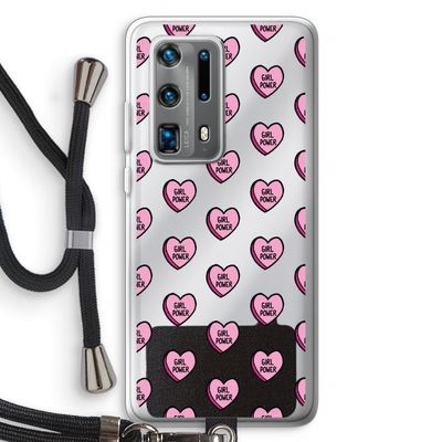 GIRL POWER: Huawei P40 Pro Plus Transparant Hoesje met koord