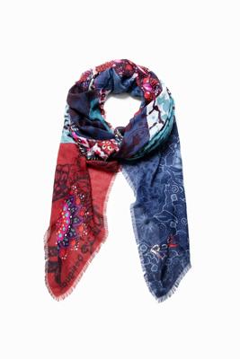 Rechthoekige sjaal met print - BLACK - U