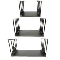 Wandrek metaal zwart 52 cm set van 3 | 2 stuks