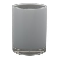 MSV Badkamer drinkbeker Aveiro - PS kunststof - lichtgrijs - 7 x 9 cm   -