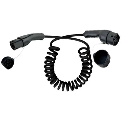 ROLINE Auto oplaadkabel Type2, 1-fase, 250 VAC (1P+N+E), 32 A, 7,4 kW, spiraalkabel (bruikbaar 5m)