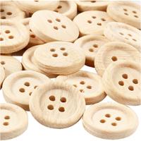 Creativ Company Houten knopen, d 23 mm, 4 gaten, 30 stuk/ 1 doos Creativ Company Houten knopen, d 23 mm, 4 gaten, 30 stuk/ 1 doos