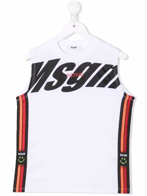 MSGM Kids t-shirt à détails rayés - Blanc