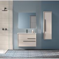 Saniclass Prime Essential Badkamermeubelset - 80x55x46cm - 1 rechthoekige wasbak wit - 1 kraangat - 2 lades - rechthoekige spiegel - mat cotton (beige) SW892662/SW804531/SW724611 Saniclass Prime Essential Badkamermeubelset - 80x55x46cm - 1 rechthoekige wasbak wit - 1 kraangat - 2 lades - rechthoekige spiegel - mat cotton (beige) SW892662/SW804531/SW724611