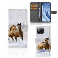 Xiaomi 11 Lite 5G NE | Mi 11 Lite | Telefoonhoesje | Met pasjeshouder | Paarden