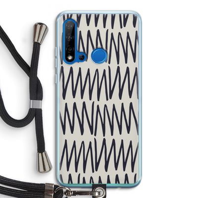 Marrakech Zigzag: Huawei P20 Lite (2019) Transparant Hoesje met koord