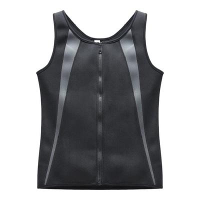 Mannen rits vest buik korset fitness kleding maat: M (grijs)