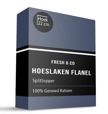 Splittopper Hoeslaken Flanel 200x210 Cm Zacht Fresh And Co - Dekbed-Discounter.nl