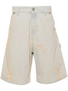 MSGM short en jean à effet usé - Bleu