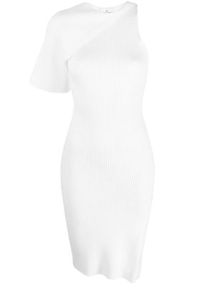 Courrèges robe mi-longue à ourlet asymétrique - Blanc