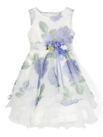 Mimilù robe évasée à fleurs - Blanc