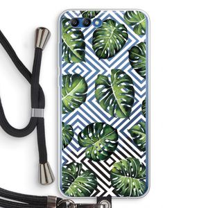 Geometrische jungle: Honor 10 Transparant Hoesje met koord