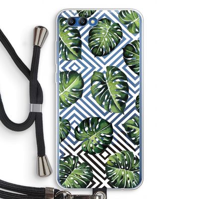 Geometrische jungle: Honor 10 Transparant Hoesje met koord