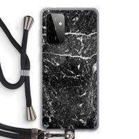 Zwart marmer: Samsung Galaxy A72 5G Transparant Hoesje met koord