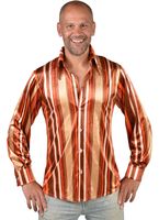 70&apos;s hemd streep bruin