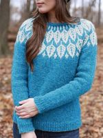 Printed Casual Crew Neck Sweater - thumbnail