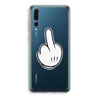 Middle finger white: Huawei P20 Pro Transparant Hoesje - thumbnail