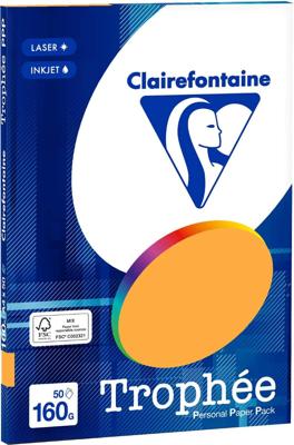 Lichtoranje A4 papier 160 gram 50 vel Clairefontaine Trophée
