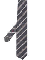 Brunello Cucinelli cravate en soie à rayures diagonales - Gris