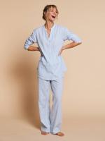 Tweedelige zwangerschapspyjama ENVIE DE FRAISE van katoengaas blauw, gestreept