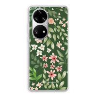 Botanical green sweet flower heaven: Huawei P50 Pro Transparant Hoesje Botanical green sweet flower heaven: Huawei P50 Pro Transparant Hoesje