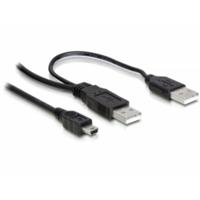 Delock USB-kabel USB 2.0 USB-A stekker, USB-A stekker, USB-mini-B stekker 1 m Zwart 82447