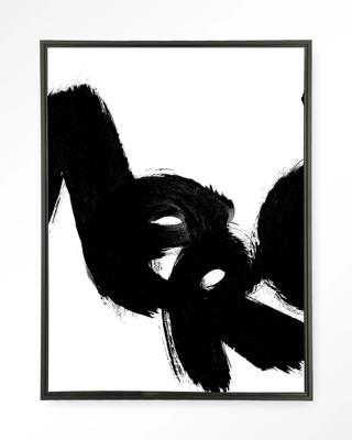 Urban Cotton Wandkleed 'Merci' 145 x 190cm in Floating Frame - black