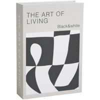 15% korting - Leen Bakker - Opbergboek Art Of Living Zwart/wit - 5x23x16 Cm - Papier - Zwart#Wit
