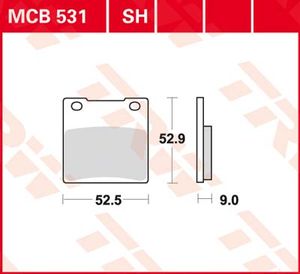 TRW Remblokken, en remschoenen voor de moto, MCB531SH Sinter street